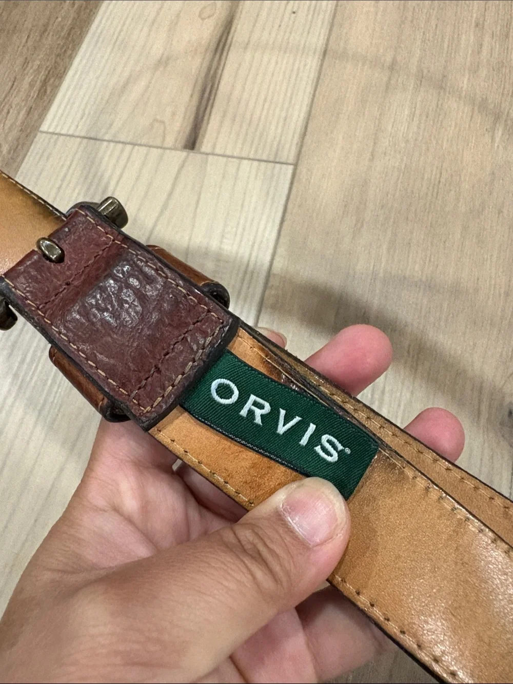 Orvis Bison Brown Leather Shotshell Men's Belt size 36